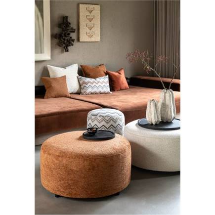 Coco Maison BeautiQ - Lush poef - rond 42 cm Antraciet