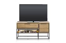 Henders en Hazel CITY tv meubel lowboard 120 cm - 1-deur + 1-lade + 1-niche (+ LED) Railway Brown