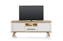 Henders en Hazel lowboard 170 cm - 1-lade + 1-niche + 2-kleppen (+ LED) Wit tv meubel