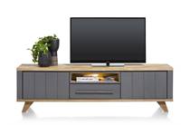 Henders en Hazel lowboard 210 cm - 1-lade + 1-niche + 2-kleppen (+ LED) Antraciet tv meubel