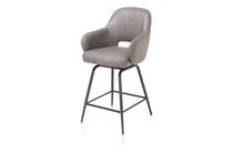 Henders en Hazel barstoel - draaibaar - graphite (RAL 7022) - stof Pala Lever eetkamer fauteuil