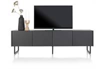 XOOON lowboard 210 cm. - 4-deuren Castle Black tv meubel