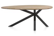 XOOON eetkamertafel ovaal 200 x 120 cm - massief eiken + mdf ronde tafel