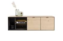 XOOON lowboard 150 cm. - hang + 2-deuren + 3-niches + led tv meubel