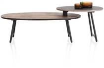 XOOON set s - 65 x 50 cm (zwart) + 110 x 60 cm (walnoot) salontafel