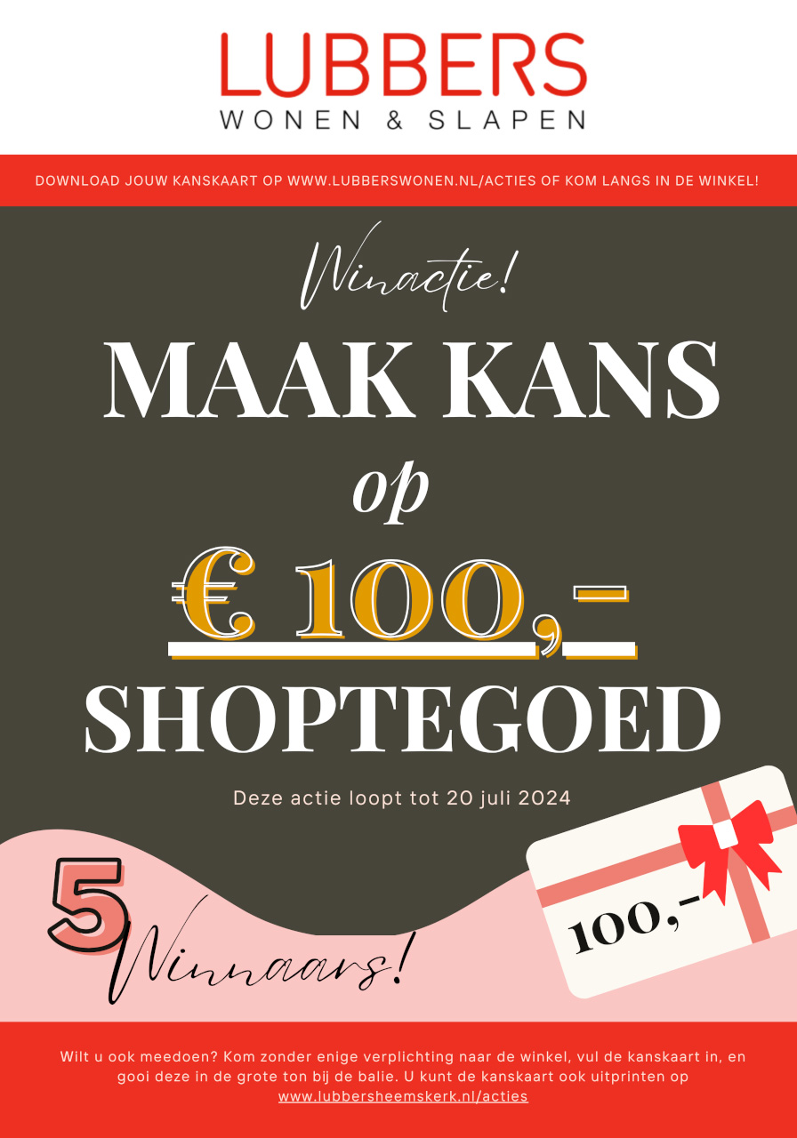 Maak kans op € 100,- shoptegoed!