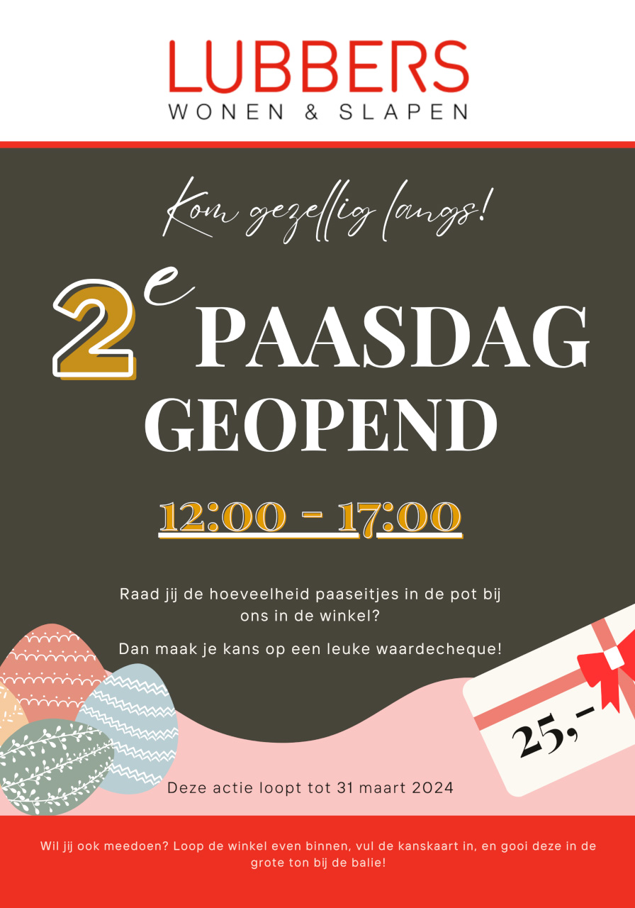 2e paasdag geopend en paas winactie!