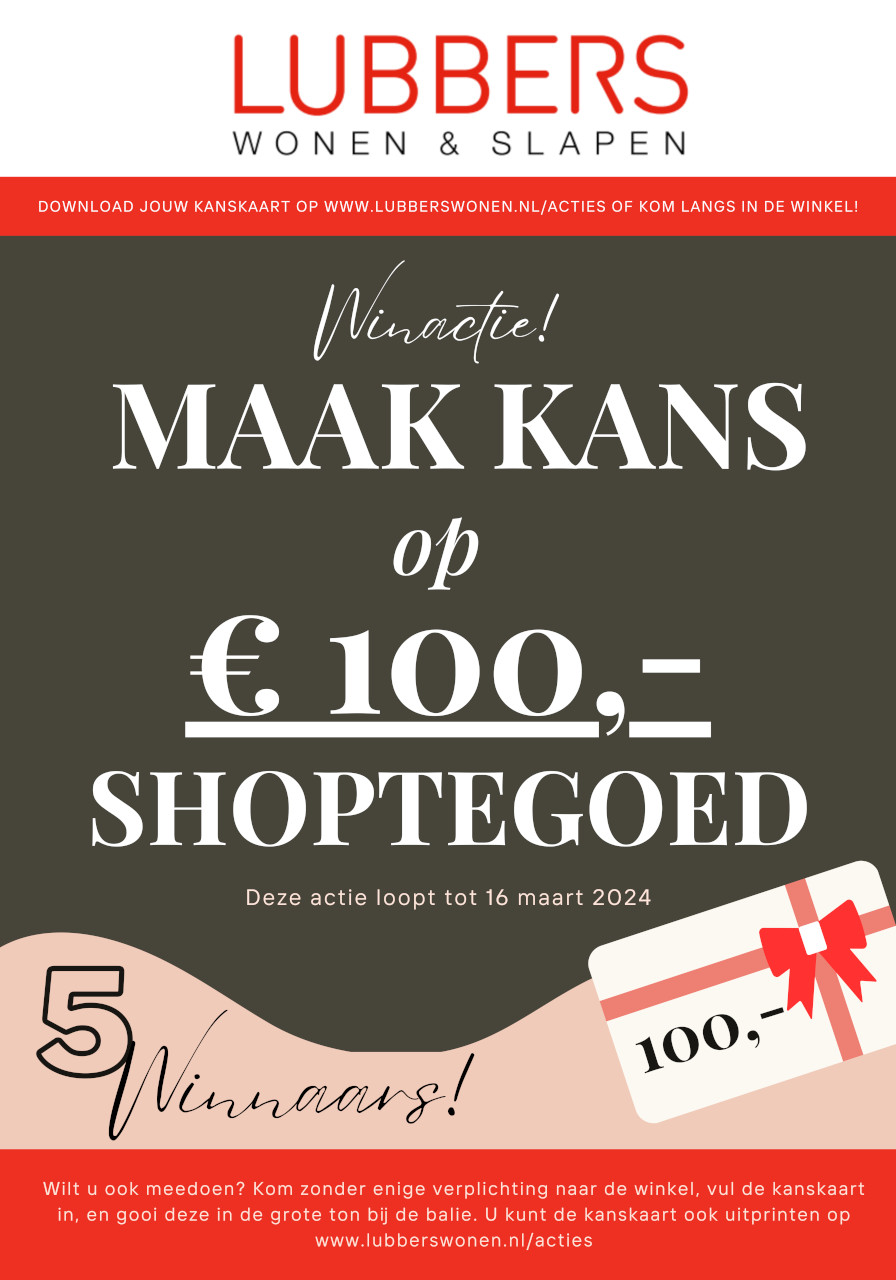 Maak kans op € 100,- shoptegoed!