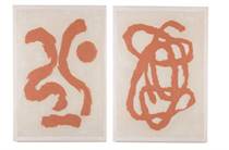 Coco Maison COCOMAISON wanddecoratie Organic Abstract set van 2 schilderijen 70x100cm