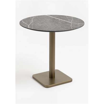 Coco Maison Brest bistrotafel marble light grey D80cm Goud