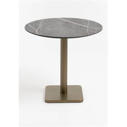 Coco Maison Brest bistrotafel marble light grey D80cm Goud