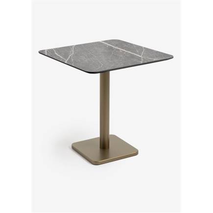 Coco Maison Brest bistrotafel marble light grey 75x75cm Goud