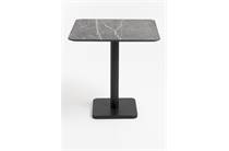 Coco Maison Brest bistrotafel marble light grey 75x75cm Zwart 