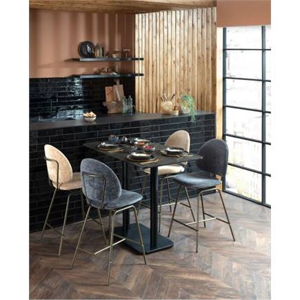 Coco Maison Brest bistrotafel marble onyx 120x75cm Zwart