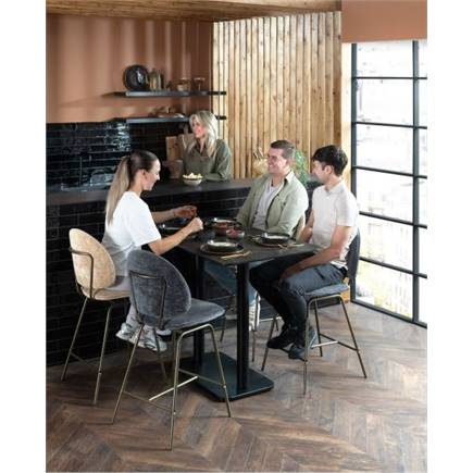 Coco Maison Brest bistrotafel marble onyx 120x75cm Zwart