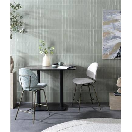 Coco Maison Brest bistrotafel marble light grey 120x75cm Zwart