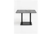 Coco Maison Brest bistrotafel marble light grey 120x75cm Zwart 