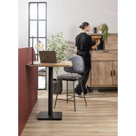 Coco Maison Brest bartafel vintage oak 75x75cm Zwart