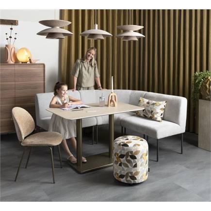 Coco Maison Brest bistrotafel Travertine 120x75cm Goud