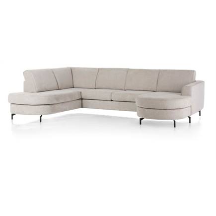 Henders en Hazel longchair inclusief 3-zits + ottomane links - Vada Beige