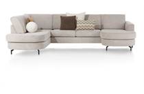 Henders en Hazel ALCONA hoekbank longchair inclusief 3-zits + ottomane links - Vada Beige
