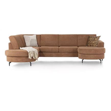 Henders en Hazel longchair inclusief 3-zits + ottomane links - Vada Koper