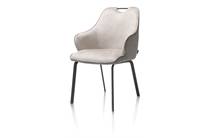 Henders en Hazel AMADEUS eetkamer fauteuil zwart frame (ROB) + greep bovenin - combi Maison / Calabria Grijs