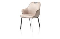 Henders en Hazel AMADEUS eetkamer fauteuil zwart frame (ROB) + greep bovenin - combi Maison / Calabria Lever