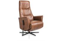 Henders en Hazel ATHENE fauteuil relax- - hoge rug Relax - Medium Met Batterij, Liftfunctie En Afstandsbediening, Designsterpoot En Pocketvering - Leder Laredo Cognac