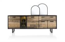 Henders en Hazel AVALON dressoir 230 cm - 4-deuren + 1-lade + 1-glasdeur (+ LED) Driftwood