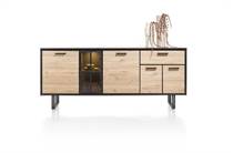 Henders en Hazel 200 cm - 4-deuren + 1-lade + 1-glasdeur (+ LED) Natural dressoir