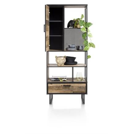 Henders en Hazel boekenkast 80 cm - 1-deur + 1-lade + 5-niches Driftwood