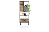 Henders en Hazel AVALON bergkast boekenkast 80 cm - 1-deur + 1-lade + 5-niches Driftwood