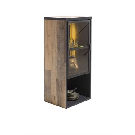 Henders en Hazel hang- en staand mogelijk - element 45 cm - 1-glasdeur +1-niche (+ LED) Driftwood