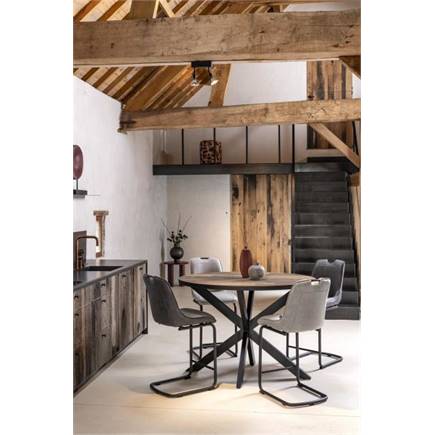 Henders en Hazel eetkamertafel rond 150 x 120 cm Kleur Driftwood - Centrale Poot