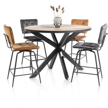 Henders en Hazel bartafel rond 130 x 110 cm