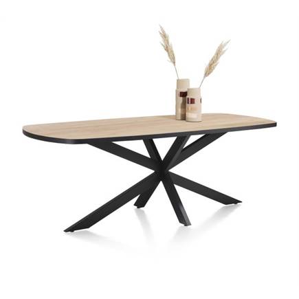Henders en Hazel eetkamertafel ovaal 210 x 110 cm Kleur Oak Natural Vintage - Centrale Poot