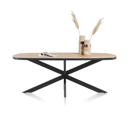 Henders en Hazel eetkamertafel ovaal 180 x 110 cm Kleur Oak Natural Vintage - Centrale Poot