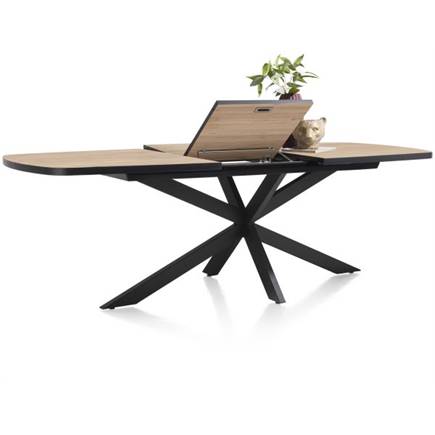 Henders en Hazel ovaal 190 (+ 60) x 110 cm Kleur Oak Natural Vintage - Centrale Poot