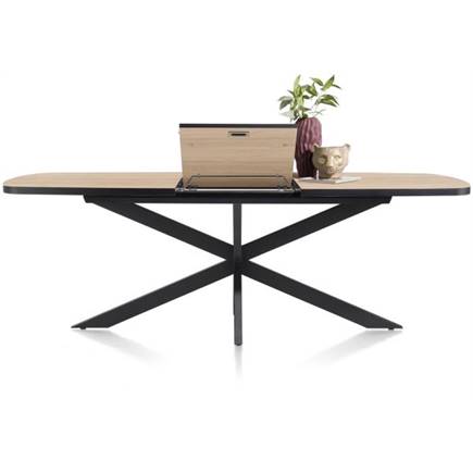 Henders en Hazel ovaal 190 (+ 60) x 110 cm Kleur Oak Natural Vintage - Centrale Poot