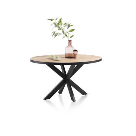Henders en Hazel eetkamertafel rond 130 x 110 cm Kleur Oak Natural Vintage - Centrale Poot