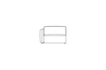 Henders en Hazel BASENTO 1,5-zits bank XL - arm links