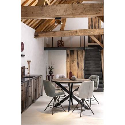 Henders en Hazel graphiet frame - draaibaar - pocket - stof Calabria Kiezel