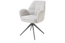 Henders en Hazel BELL eetkamer fauteuil graphiet frame - draaibaar - pocket - combi Calabria / Vada Kiezel