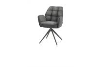 Henders en Hazel BELL eetkamer fauteuil graphiet frame - draaibaar - pocket - stof Calabria Antraciet