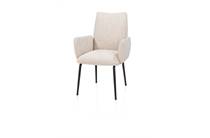 Henders en Hazel BOVINA eetkamer fauteuil stof Luton + nosag - frame rough off black