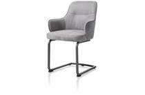 Henders en Hazel BRENDON eetkamer fauteuil swing frame vierkant + greep - stof combi fantasy / kibo Antraciet