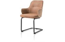 Henders en Hazel BRENDON eetkamer fauteuil swing frame vierkant + greep - stof combi fantasy / kibo Brique