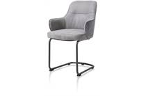 Henders en Hazel BRENDON eetkamer fauteuil swing frame rond + greep - stof combi fantasy / kibo Antraciet