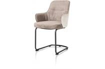 Henders en Hazel BRENDON eetkamer fauteuil swing frame rond + greep - stof combi fantasy / kibo